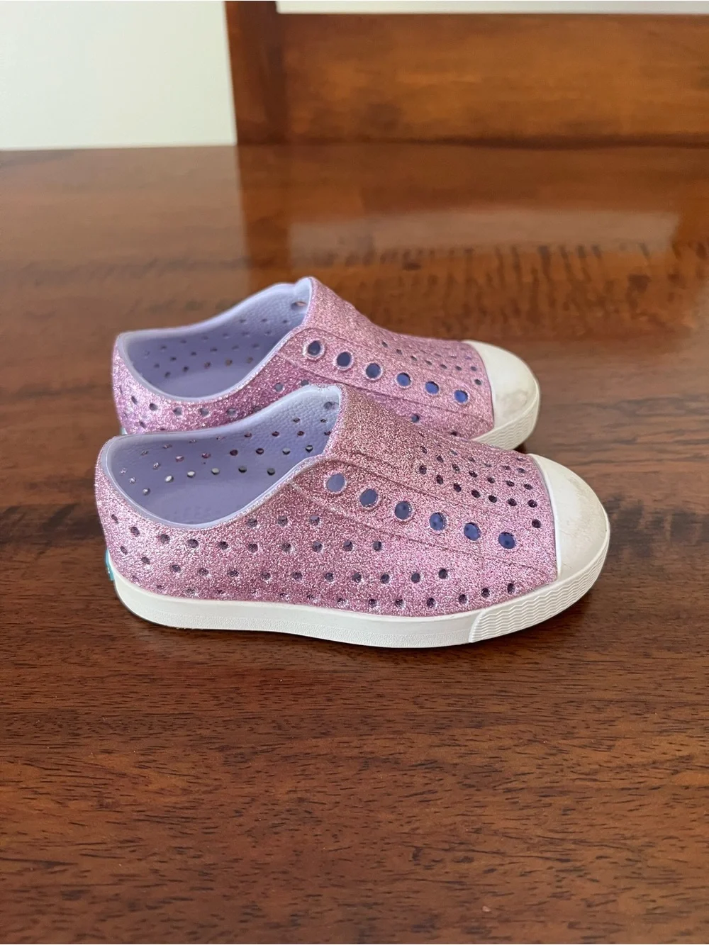 Native Shoes Kids Purple Glitter Slip-On Jefferson